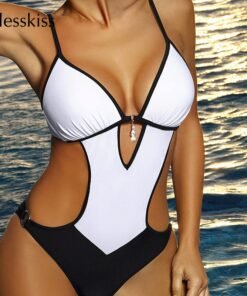 BLESSKISS Sexy Trikini Women One Piece Swimsuit latest Cut Out Leopard Swimwear Onepiece Swimming Suit For Ladies Bathing Suits